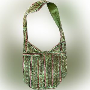 Beautiful handmade boho crossbody tote messenger bag interior slip pocket NWOT